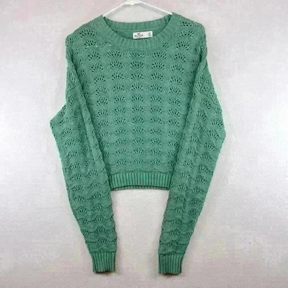 Hollister Sweaters - Hollister Sweater Blue/Green Women’s Size XS Long Sleeve Patterned